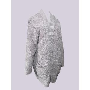 Barefoot Dreams Cozy Chic Knit Rib Cardigan Driftwood Size M NWT